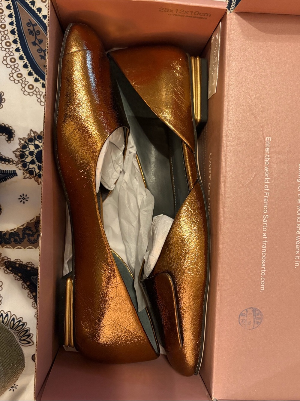 SARTO By Franco Sarto Metallic Copper Slip-On Flats